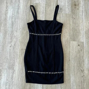 Womens Love Chesley Black Beaded Dress - L